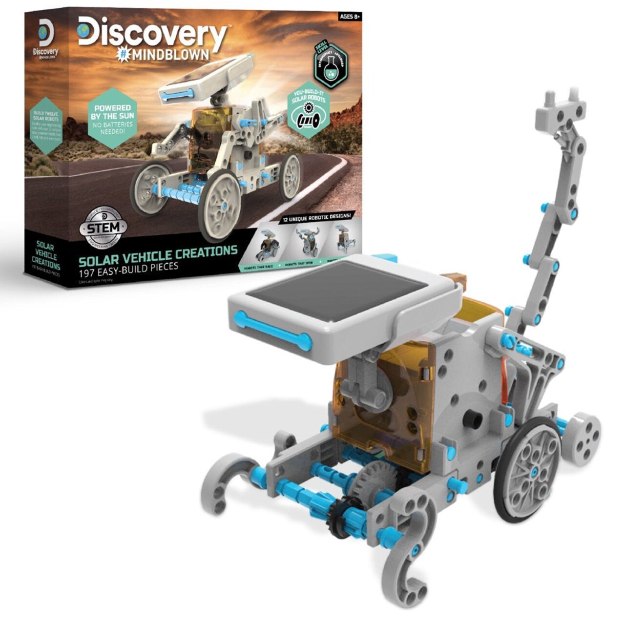 Discovery&#x2122; #Mindblown Solar Vehicle Robot Science Kit, Hands on STEM Toys, 197-Pieces